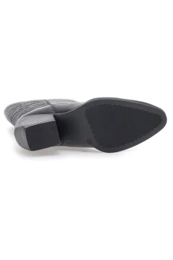 Stivali texani neri in vera pelle con tacco largo Pittarello Focus KI5496