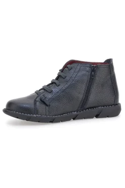 Stringate alte nere in pelle con zip laterale Pittarello Tierra 4757