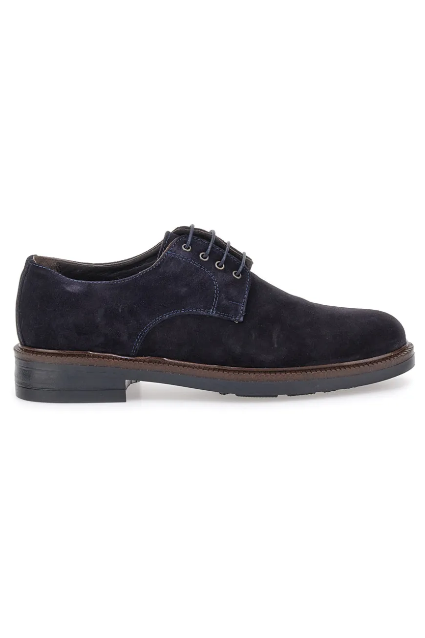 Stringate blu in pelle scamosciata Pittarello 600