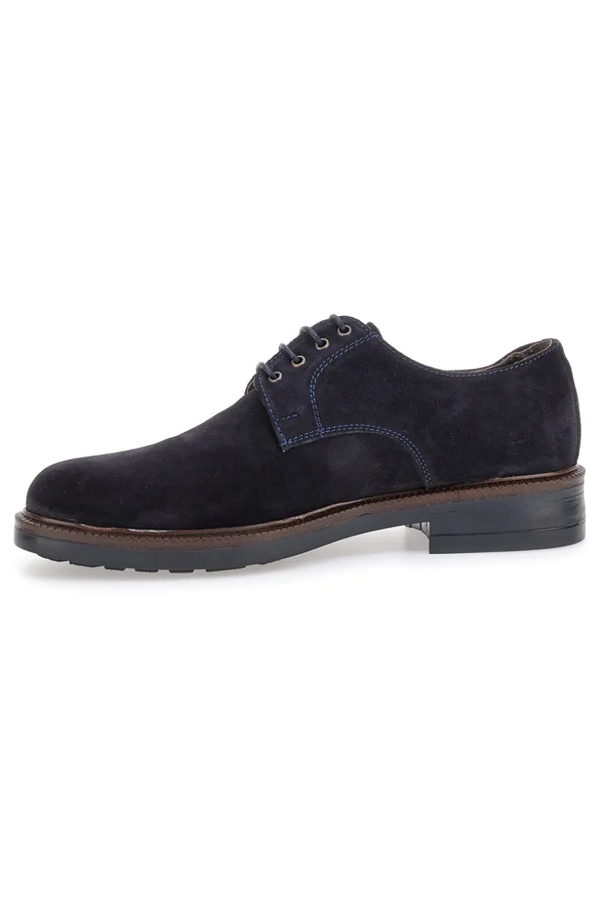 Stringate blu in pelle scamosciata Pittarello 600
