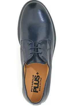 Stringate Blu In Vera Pelle Made in Italy Pittarello Plus PT911