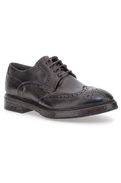 Stringate nere in vera pelle con lavorazione brogue Pittarello Plus 1268
