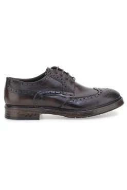 Stringate nere in vera pelle con lavorazione brogue Pittarello Plus 1268