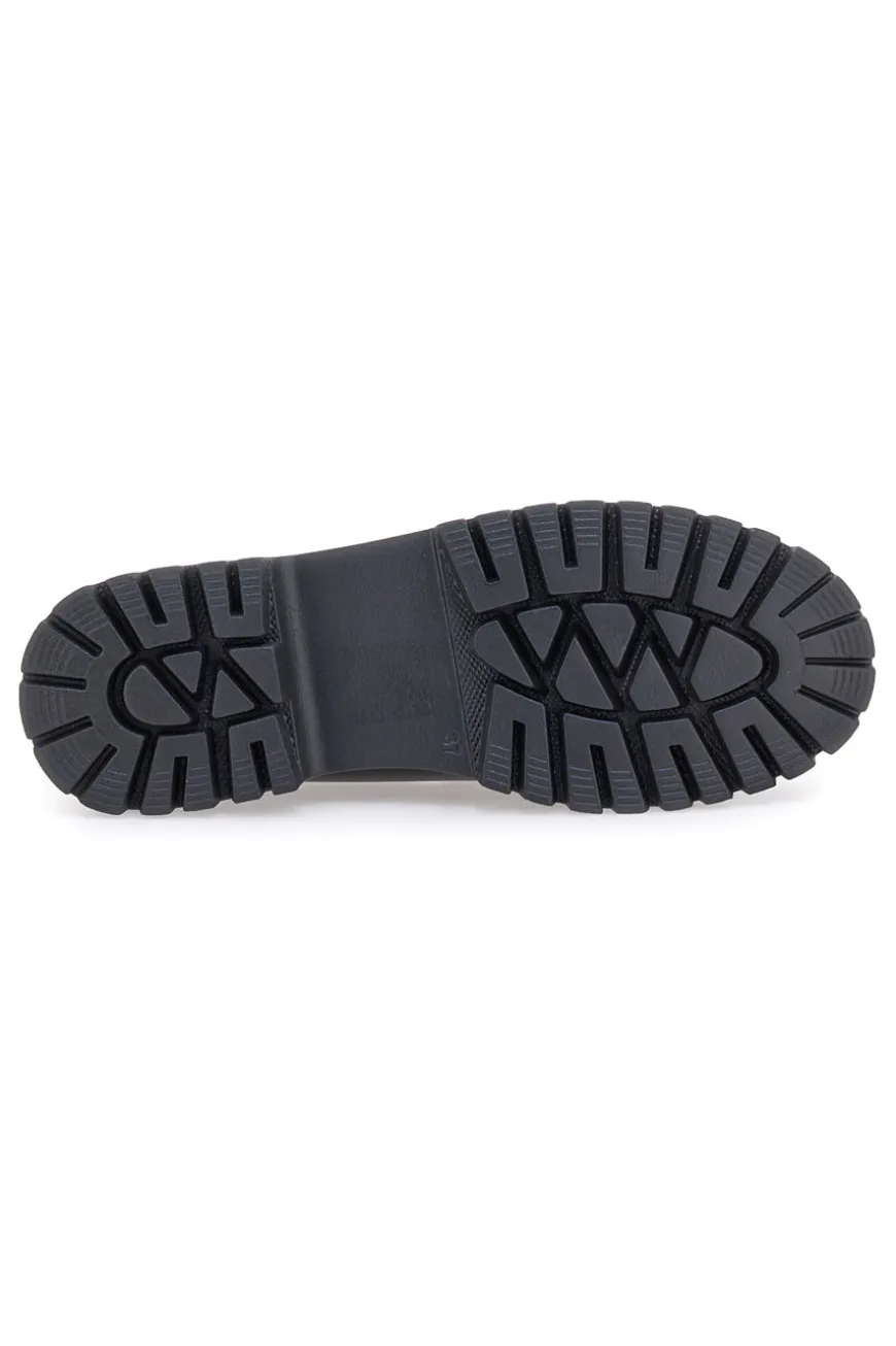 Talemi JN10125 schwarze Loafer mit Nieten und Profilsohle