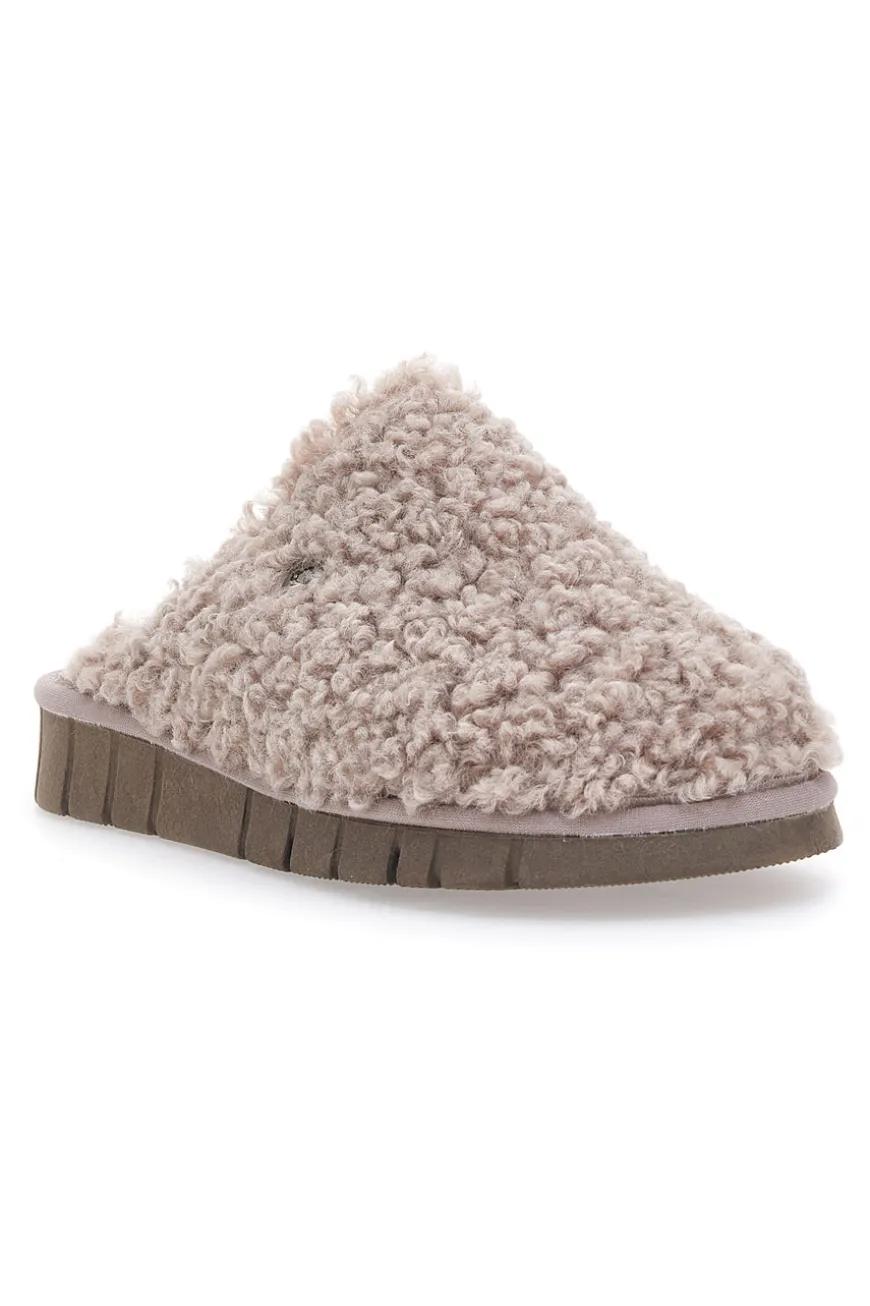 Teddy Taupe Beego Hausschuhe 7525