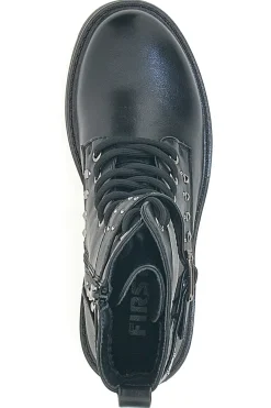 THE FIRST 503 Schwarze Stiefel mit Nieten und Schnalle