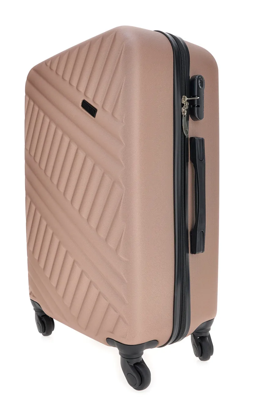 Trolley grande oro rosa rigido con ruote piroettanti Prima Riga PR162/G