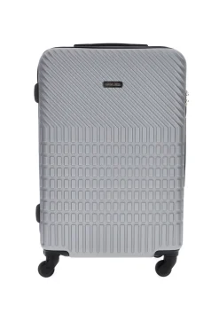 Trolley medio grigio rigido con 4 ruote Prima riga PR169/M