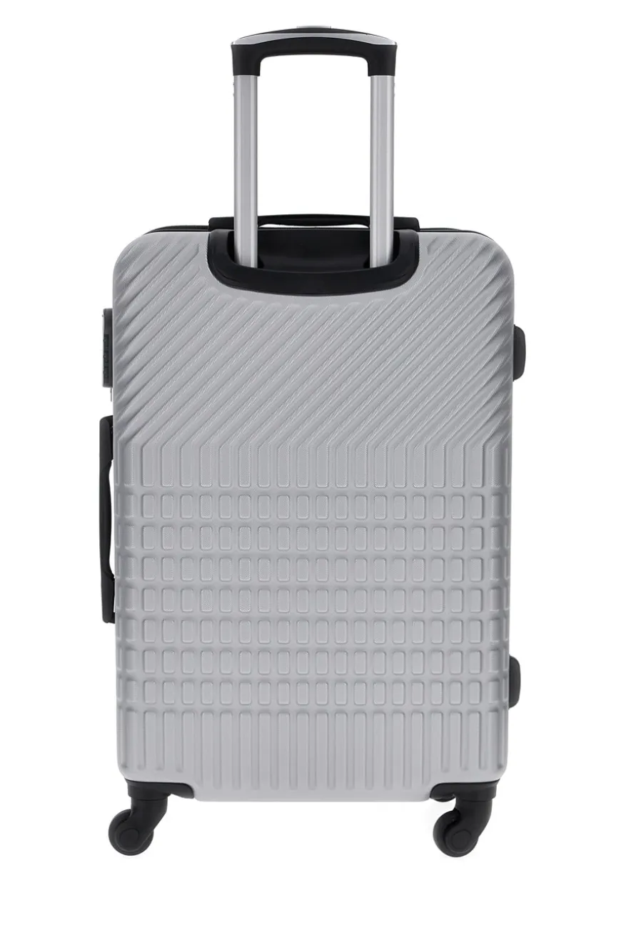 Trolley medio grigio rigido con 4 ruote Prima riga PR169/M