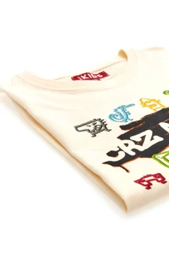 T-Shirt Beige Con Stampa sul Petto Pitt Kids PT-K-T-7037