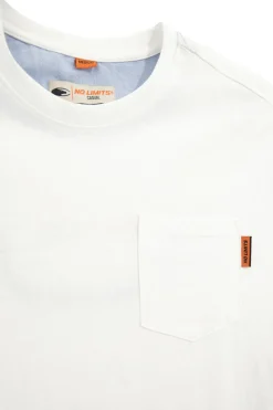 T-shirt bianca a maniche corte con taschino No limits MATS041S24