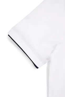 T-shirt bianca con profili a contrasto in cotone Us golf TS1053
