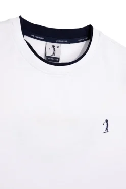 T-shirt bianca con profili a contrasto in cotone Us golf TS1053