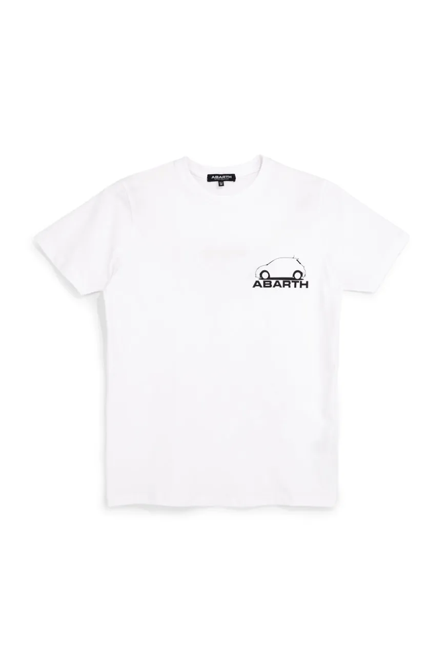 T-shirt bianca con stampa logo Abarth AH017TE
