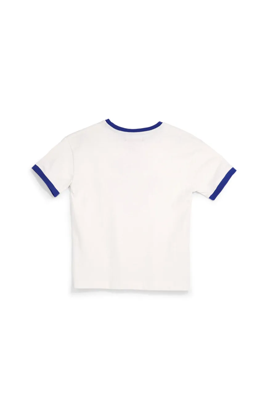 T-shirt bianca con stampa pallone Pitt kids PT-B-T-9052