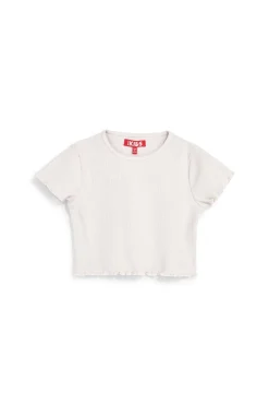 T-shirt bianca in tessuto a costine Pitt kids PT-G-T-9057