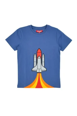 T-Shirt Blu con Stampa Pitt Kids PT-B-T-05027