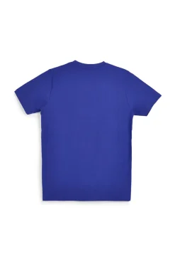 T-shirt blu royal con stampa frontale Abarth AH003TE