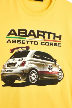 T-shirt gialla in cotone con stampa sul petto Abarth AH011TE