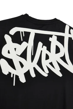 T-shirt in cotone nera con stampa grafica Boardman Alpha pt-m-t-9074