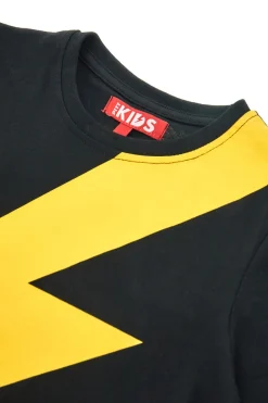 T-Shirt Nera Con Stampa Lampo Pitt Kids PT-B-T-05038