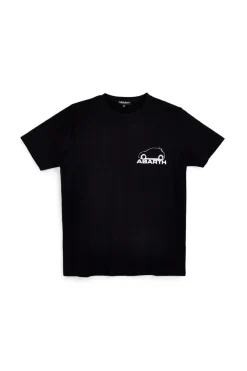 T-shirt nera con stampa logo Abarth AH017TE