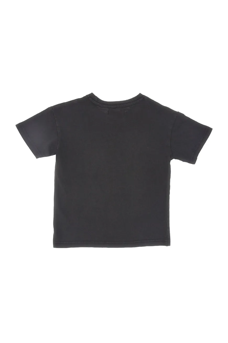 T-shirt Nera Con Stampa sul Petto Pitt Kids PT-K-T-7025