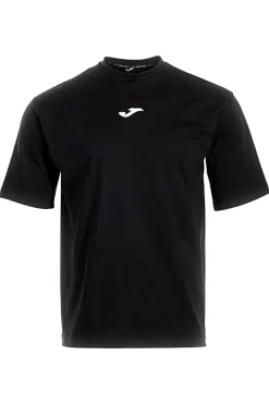 T-shirt nera in cotone con logo gommato Joma Short Sleeve T-Shirt