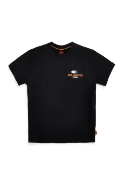 T-shirt nera in cotone con stampa sul retro No limits MATS042S24