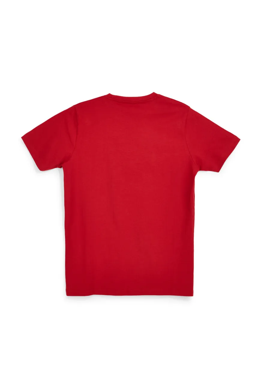 T-shirt rossa con stampa frontale Abarth AH003TE