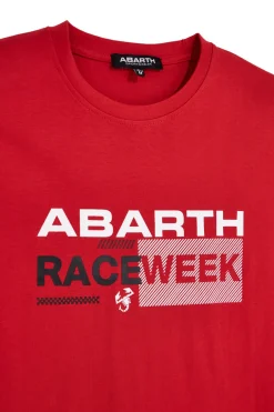 T-shirt rossa con stampa frontale Abarth AH003TE