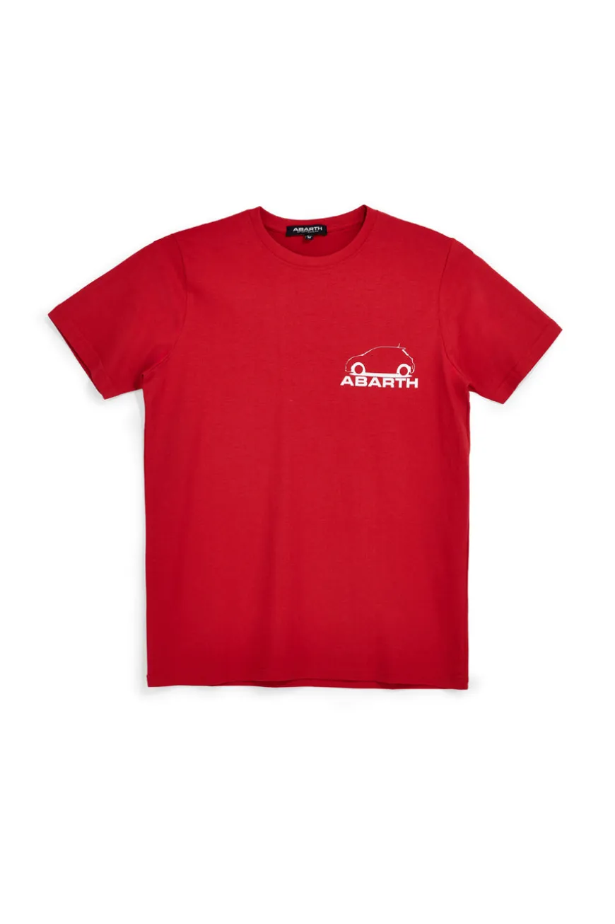 T-shirt rossa con stampa logo Abarth AH017TE