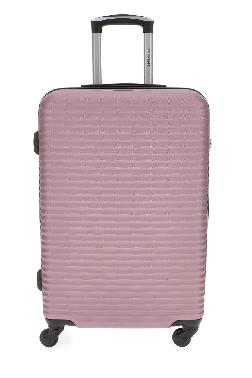Valigia rigida rosa media con ruote girevoli Prima riga PR166/M