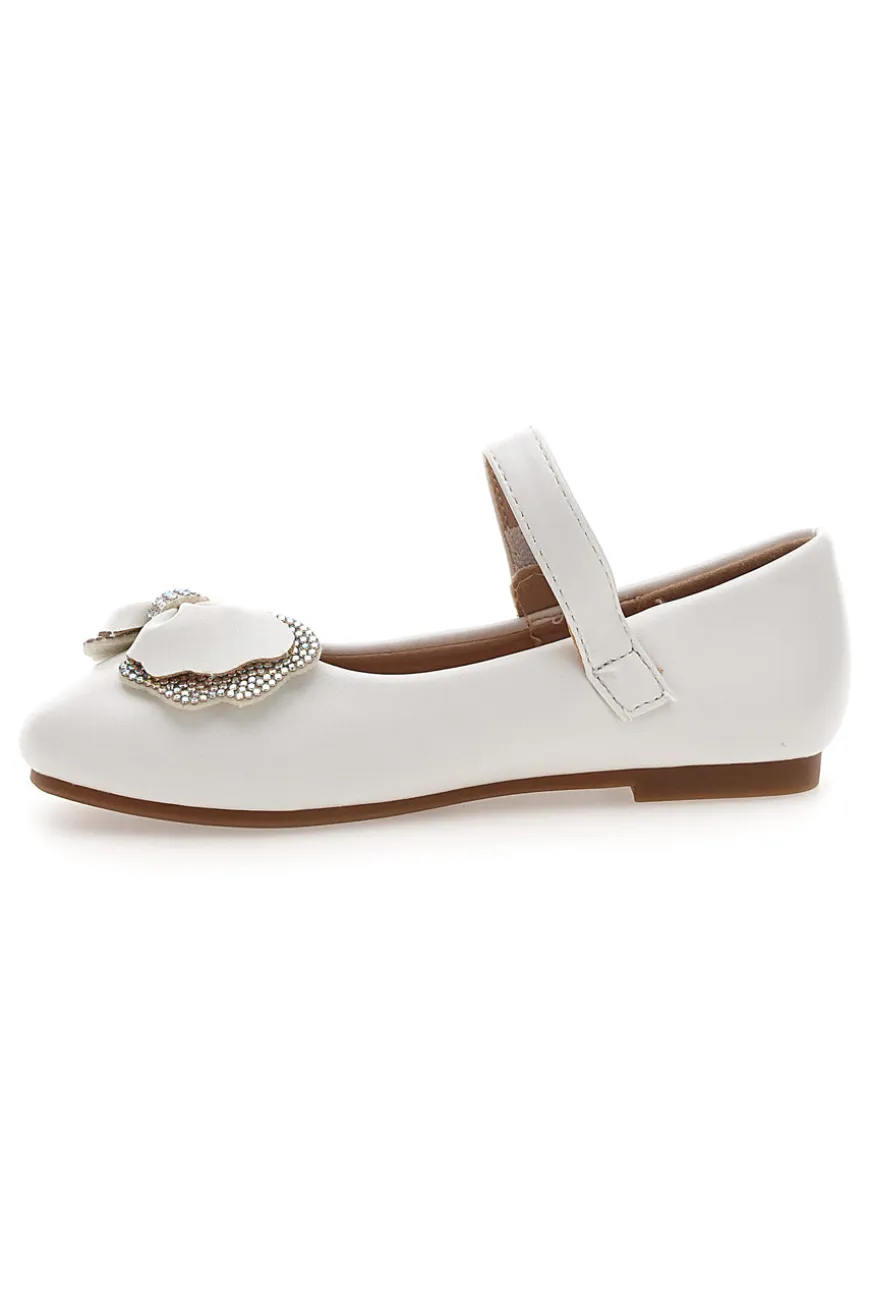 Weiße Ballerinas mit schillernder Schleife Thank you girl 392608S