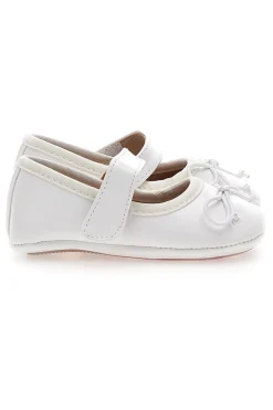 Weiße Ballerinas mit Schleife und Riemen Thank you girl 392602S
