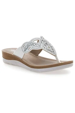 Weiße Flip-Flops mit Steinen und Strasssteinen Inblu 36 Bv