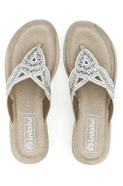 Weiße Flip-Flops mit Steinen und Strasssteinen Inblu 36 Bv