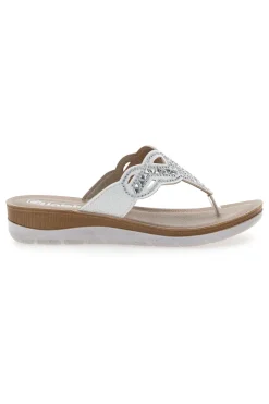 Weiße Flip-Flops mit Steinen und Strasssteinen Inblu 36 Bv