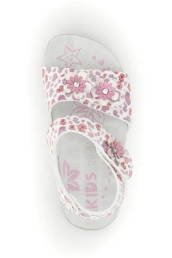 Weiße Sandalen mit Herzchen Print Pitt kids 14609