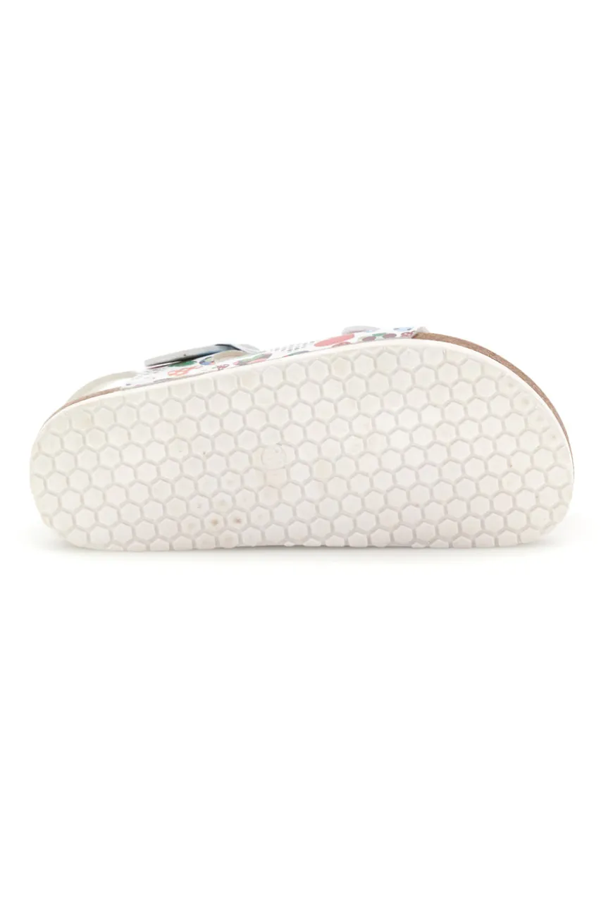 Weiße Sandalen mit Herzchen Print Pitt Kinder 14606