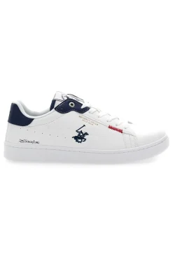 Weiße Schnürschuhe mit blauen Details BEVERLY HILLS POLO CLUB BHM514010