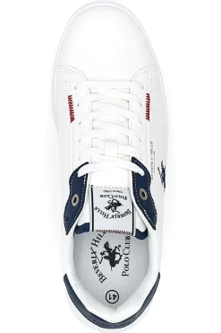 Weiße Schnürschuhe mit blauen Details BEVERLY HILLS POLO CLUB BHM514010