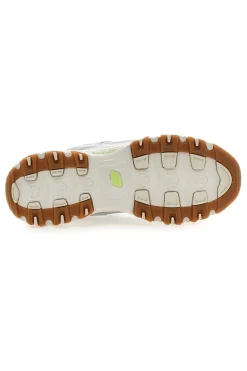 Weiße Schuhe mit schillernden Einsätzen und Memory Foam Skechers D'Lites Dazzling Shine