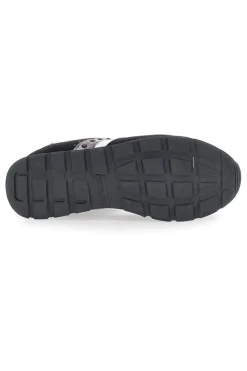 Weiße/schwarze Lunar-Sneaker mit Baumwollgürtel