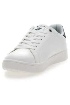 Weiße Sneakers mit blauen Details Beverly Hills Polo Club BHM614000