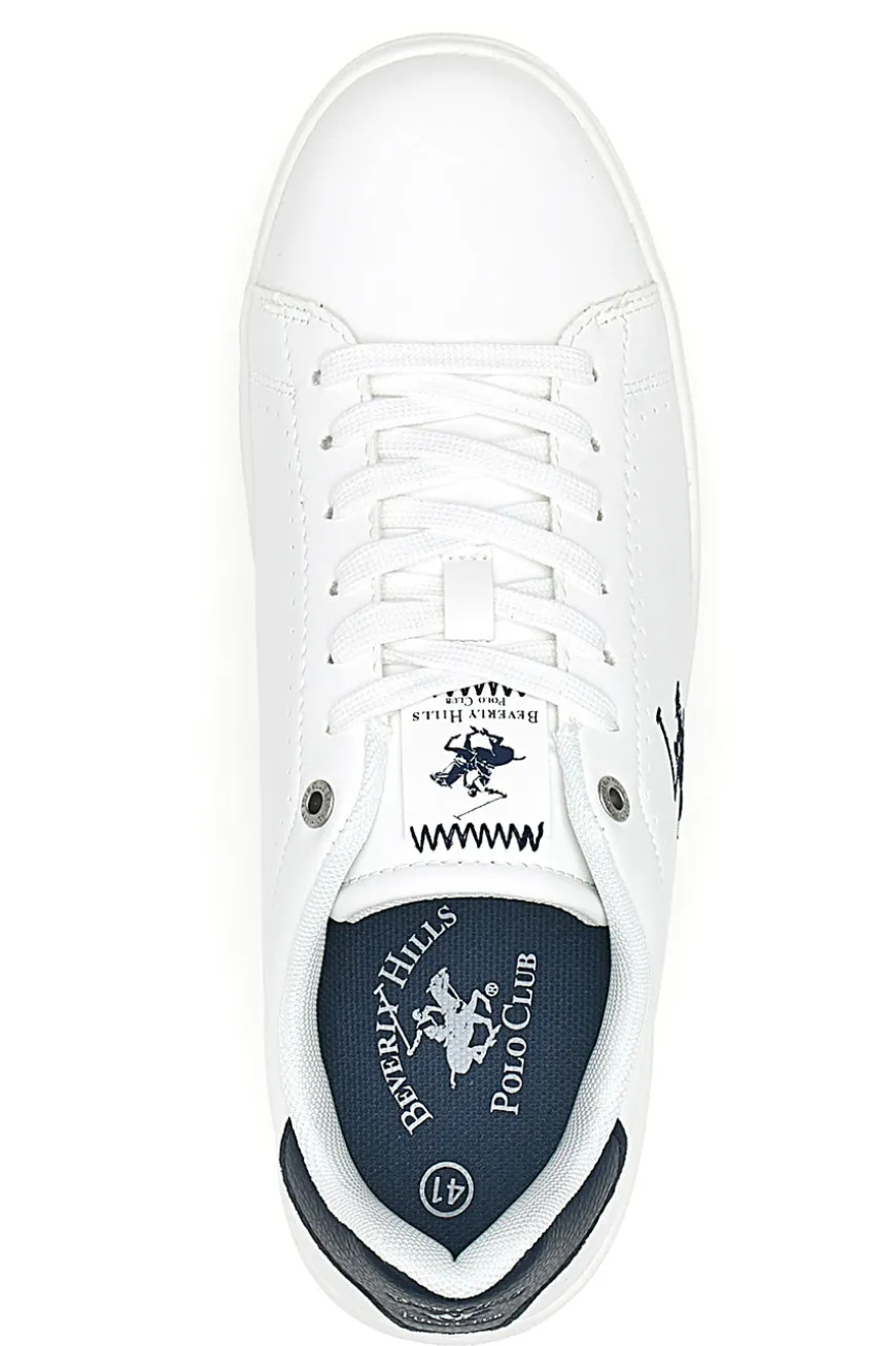 Weiße Sneakers mit blauen Details Beverly Hills Polo Club BHM614000