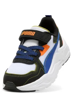 Weiße Sneakers mit blauen und orangefarbenen Details PUMA TRINITY LITE STARBLITZ AC+PS