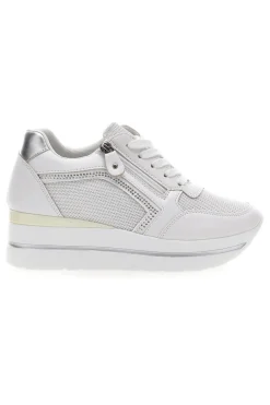 Weiße Sneakers mit Keilabsatz und seitlichem Reißverschluss ENERGY E45