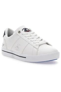 Weiße Sneakers mit kontrastierenden blauen Details US POLO CLUB SUMMY LTX