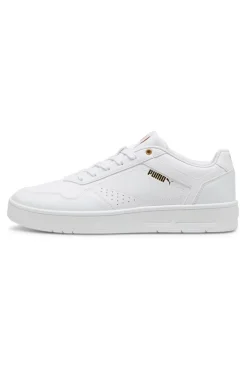 Weiße Turnschuhe mit goldenen Details Puma Court Classic